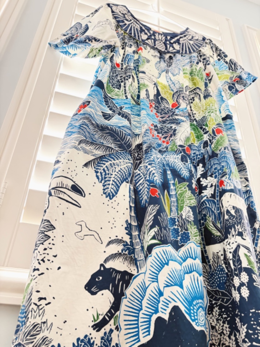 FARM Rio Blue, White & Green Tropical Maxi Dress - Picture 8 of 12